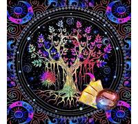 Fcnjsao Flanelle carrée Tarot Coussin de jeu de lettres en tissu Hold d'oracle astrologique Carte de couverture de table Tapis Nappe divine