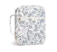 Fcnjsao Housse matelassée portable pour femme, organisateur de livre de prières de voyage avec plusieurs poches et poignée de transport en coton, sac élégant avec compartiments de rangement, F, Taille