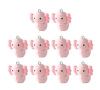 Fcnjsao Lot de 10 breloques animales en résine - Toucher doux - Convient pour les accessoires