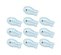 Fcnjsao Lot de 10 breloques en céramique peintes à la main en forme de poisson pour bracelets, colliers, porte-clés, accessoires artistiques faits à la main en forme de poisson, taille unique, Comme