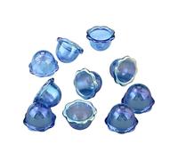 Fcnjsao Lot de 10 pendentifs élégants en acrylique avec cloches et pétales de fleurs pour bijoux et projets d'artisanat