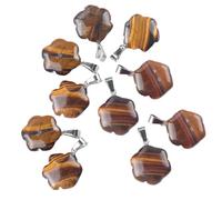 Fcnjsao Lot de 10 pendentifs en forme de fleur en cristal naturel assortis pour fabrication de bijoux