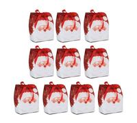 Fcnjsao Lot de 10 sacs d'emballage de bonbons de Noël avec cordon de serrage pour bonbons et petits cadeaux pour fêtes de fin d'année