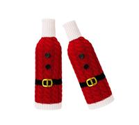 Fcnjsao Lot de 2 étuis de protection en tricot doux et lavable pour bouteille de vin à rayures pour Noël, Ceinture rouge., Beauté de masse