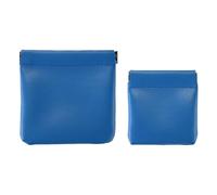 Fcnjsao Lot de 2 pochettes de rangement multi-usages en polyuréthane robuste, pratiques et portables pour un transport facile, bleu marine, I