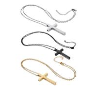 Fcnjsao Lot de 3 colliers avec trou unique en acier inoxydable pour prière et réflexion