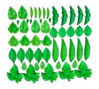 Fcnjsao Lot de 40/50/60 breloques élégantes en forme de feuille en acrylique vert avec trous pour travaux manuels, bijoux, breloques en forme de feuille en acrylique, taille unique, Comme décrit