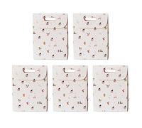 Fcnjsao Lot de 5 boîtes de Noël en papier avec poignée Motif Père Noël Arbre de Noël Elk Flocon de neige Bonbons Dessert Biscuit Emballage Sac de fête Fournitures de fête