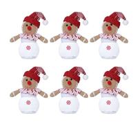 Fcnjsao Lot de 6 boîtes à bonbons en forme de bonhomme en pain d'épice de Noël