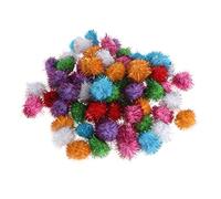 Fcnjsao Lot de 70 balles pour chat - Balles colorées à paillettes - Jouet interactif - Jouet à mâcher pour chaton