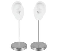 Fcnjsao Modèle d'oreille réaliste en silicone souple Les clous d'oreille pratiques montrent un mannequin d'oreille humain réaliste gauche et droit