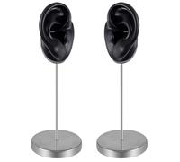 Fcnjsao Modèle d'oreille réaliste en silicone souple Les clous d'oreille pratiques montrent un mannequin d'oreille humain réaliste gauche et droit