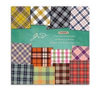 Fcnjsao Papier à motif à carreaux 24 pièces Scrapbooking Journal Produits laitiers Décor Accessoires pour cahier Carte d'invitation Décoration