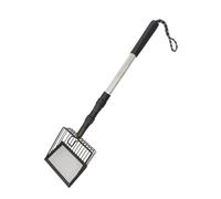 Fcnjsao Pelle à litière rétractable pour chats avec poignée flexible et pelle à tamis efficace pour des tâches de nettoyage faciles pour poulailler Utilisation extensible en métal