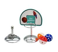 Fcnjsao Perruche Cloches Balles Puzzle Jeu à Mâcher pour Jouets Animaux de Compagnie Perroquet Panier de Basket Accessoires