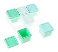 Fcnjsao Plateau de congélation multifonction en silicone à 6 sections avec couvercle scellé pour glaçons en purée faite à la main