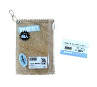 Fcnjsao Pochette à fermeture éclair en PVC transparent à la mode charme élégant organisateur de cartes photo porte-clés étui de protection portable pour carte photo, bleu clair