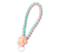 Fcnjsao Porte-clés coloré tressé avec breloque anti-perte pour téléphone - Accessoire tendance pour voiture