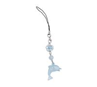 Fcnjsao Sparkling Porte-clés Pendentif Unique Téléphone Pendentif Charm Sac d'école Accessoire Élégant Dauphin Phone Lanyard Matériau Acrylique