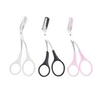 Fc'Noqgn 3 Piece Eyebrow Trimmer, Eyebrow Razor Professional Precision Eyebrow Trimmer Women with Comb Scissors Eyebrow Trimmer for Men Women (White/Black/Pink)