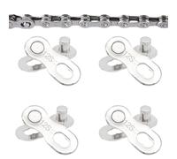 Fc'Noqgn Antivol à chaîne 12 pans,Maillon de chaîne de vélo,4 Paires en Acier Fermeture de chaîne de vélo 12 pans Chaîne manquante Pièces Antivol à chaîne Accessoires de vélo(Argent)