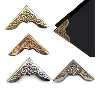 Fc'Noqgn Lot de 80 Coins - Protection des Bords - Métal - Style Vintage - Gravure sur Fer - Protection décorative des Bords pour Albums, Blocs-Notes, menus, Albums Photos et Autres.