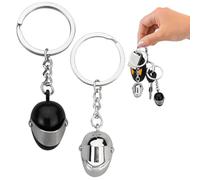 Fc'Noqgn Porte-clés casque moto,2 pièces mini porte-clés casque 3D, Très réel comme un anniversaire, cadeau de vacances