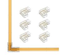 FCOB COB 2pin 5mm Connecteur en forme de L Kit 6pcs 2pin Connecteur à L sans espace pour soudure sans espace 5mm PWM Bande LED monochrome +V -V