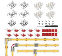 FCOB COB 2PIN 8mm Kit Connecteur Transparent à Visser Connecteur Platine à platine Connecteur Platine à Fil Connecteur en T Connecteur en L pour FCOB 2pin Bande LED Monochrome Connexion Sans Faille