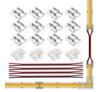 FCOB COB 2pin 8mm LED connecteur kit 12pcs Transparenz connecté 4pcs L-Shaped connecté 4pcs 15cm longue 20AWG câble d'extension pour soudure sans fente bande monochrome connecteur d'angle