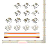FCOB COB 3pin 10mm LED connecteur kit 10pcs Transparenz connecté 4pcs L-Shaped connecté 2pcs 15cm longue 22AWG câble d'extension pour soudure sans fente 3pin CCT bande connecteur d'angle