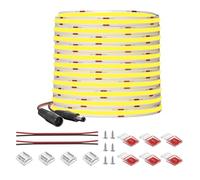 FCOB COB Bande LED Flexible Haute Densité Blanc Chaud 3000K 320LEDs/m 10M DC24V 8mm CRI90+ LED à intensité variable Luminosité uniforme pour la décoration DIY(Contrôleur alimentation non inclus)