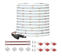 FCOB COB Bande LED Flexible Haute Densité Blanc Froid 6000K 320LEDs/m 10M DC24V Largeur 8mm CRI90+ Ruban LED intensité variable uniforme pour décoration DIY(Contrôleur alimentation non inclus