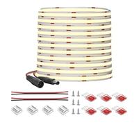 FCOB COB Bande LED Flexible Haute Densité Blanc Naturel 4000K 320LEDs/m 10M DC24V Largeur 8mm CRI90+ LED intensité variable Luminosité uniforme pour décoration DIY(Contrôleur alimentation non inclus)