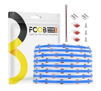 FCOB COB Bleu Flexible Haute Densité Bande LED 480LEDs/m 9W/m 16.4FT/5M DC12V 8mm Large CRI90+ Dimmable Uniform LED Light pour le bricolage décoration(Ne contient pas d'alimentation＆Contrôle)