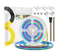 FCOB COB WS2811 IC RGB Bande LED 5m DC24V 630LEDs/m 50IC 10mm Largeur Noir PCB IP30 Rêve Couleur Uniforme Suivi Couleur Flexible Haute Densité pour DIY(Ne contient pas Contrôle?Alimentation)