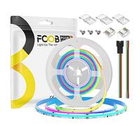FCOB COB WS2811 IC RGB Bande LED 9.84FT DC24V 630LEDs/m 30IC 10mm Largeur Blanc PCB IP30 Rêve Couleur Uniforme Suivi Couleur Flexible Haute Densité pour DIY(Ne contient pas Contrôle?Alimentation)