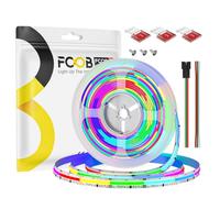 FCOB COB WS2811 IC RGB Bande LED Adressable DC24V 16.4FT/5m 864LEDs/M 26W/M Blanc PCB Couleur de Défilement LED Haute Densité Câble IP30 pour la Décoration Intérieure(Sans Contrôleur ni Alimentation)
