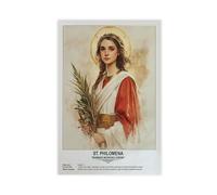 FCOJE Impression sur toile Sainte Philomène, religious_beliefs - Décoration murale pour chambre à coucher, bureau, chambre - Cadeau sans cadre - 30,5 x 45,7 cm