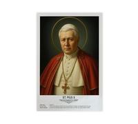 FCOJE Poster Saint Pie X, religious_beliefs - Décoration de chambre à coucher - Paysage sportif - Décoration de bureau - Cadeau sans cadre - 40,6 x 61 cm