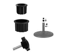 FCOUIID Manchons de stabilisation de base de parasol - Anneau de trou pour parasol d'extérieur avec vis de poignée M8, pièces de rechange pour support de parasol de terrasse (3, noir)