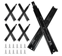 FCOUMY Glissiere pour Tiroir 45,7 cm, Extension Complète Avec Glissières à Roulement à Billes, Coulisse Tiroir 100 lb de Capacité 4 paires (8pcs)