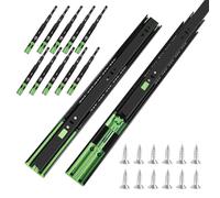 FCOUMY glissiere pour tiroir 6 paires (12pcs), 40cm Glissières de tiroir à fermeture automatique douce, extension complète avec glissières à roulement à billes, coulisse tiroir 45kg de capacité