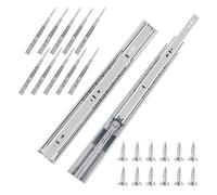 FCOUMY glissiere pour tiroir 6 paires (12pcs), 55cm Glissières de tiroir à fermeture automatique douce, extension complète avec glissières à roulement à billes, coulisse tiroir 45kg de capacité