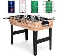 FCOUMY Table de Multijeux 4 en 1,Baby Foot Combinée pour Enfants Table de Billard, Baby-Foot, Tables de Ping Pong, Hockey avec Tous Les Accessoires (4ft, 1.2m)