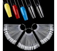 Fcozpjk Lot de 150 bâtonnets de couleur transparente pour ongles avec anneau, conseils d'entraînement de ballerine, échantillons de vernis à ongles, trucs pour techniciens des ongles