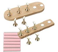 Fcozpjk Lot de 2 supports à ongles pour peindre les ongles, présentoir en bois avec base magnétique, 48 pièces de mastic adhésif réutilisable pour faux ongles, kit de design d'ongles
