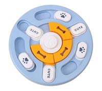 FcQ421 Puzzle interactif pour chiot et chiot - Stimulation du QI - Distributeur de jeux d'entraînement pour chiens intelligents - Jouets pour nourrir les chiots et les chats (1-3) (bleu clair, taille