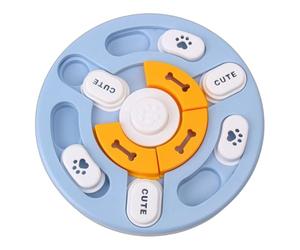 FcQ421 Puzzle interactif pour chiot et chiot - Stimulation du QI - Distributeur de jeux d'entraînement pour chiens intelligents - Jouets pour nourrir les chiots et les chats (1-3) (bleu clair, taille
