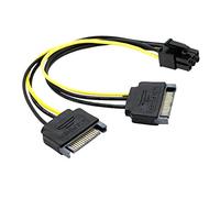 FCQLR pour Dual SATA 15pin to 6Pin Graphics Card Reverse Power Câble 15-pin to 6-pin Graphics Adapter Câble 0.2m